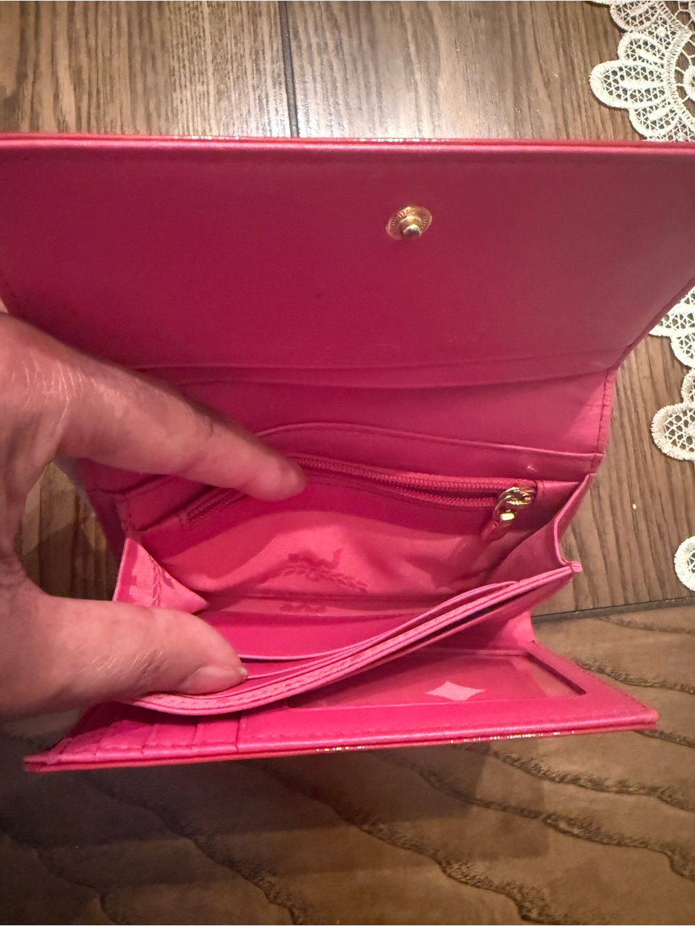 MCM Red Patent Leather  Wallet - Picture 9 of 16